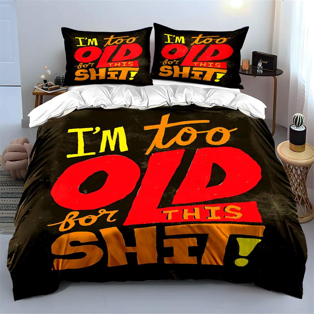 Bold text graphic design. Bedding sets Duvet cover sets Duvet covers Pillowcases(1 * Duvet Cover 2 * Pillowcases without duvet insert)