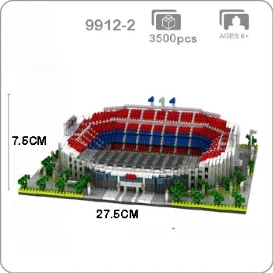 Barcelona Fotballstadion Mikroblokker Byggesett Miniklosser Arkitektur Byggeklosser Leker for Voksne Fotballbane Gave