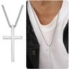 Silver Chain Pendant Necklace 60/70CM Length Jesus Cross Necklace  For Women Men