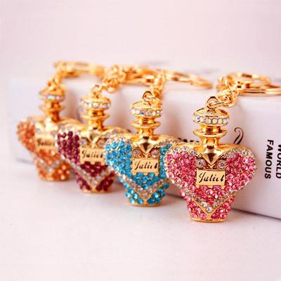 Creative Rhinestone Perfume Bottle Keychain Pendant - Women's Bag Accessory & Gift for Girlfriend