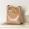 Bucket Bag Women's Leather Women's Bag Niche Design High-end Fashion Color Matching Shoulder Handbag