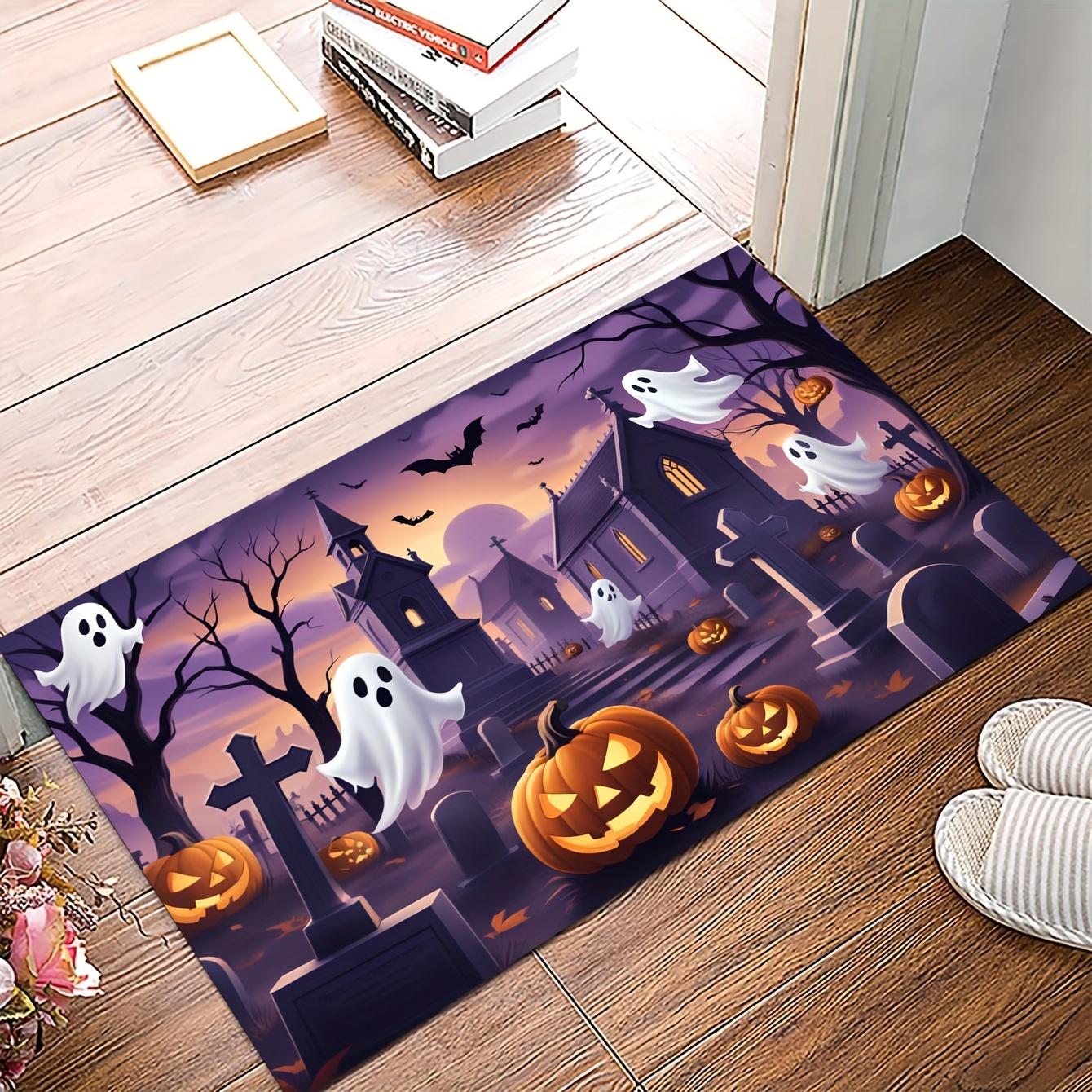 

Halloween Carpet Crystal Velvet Floor Mat Door Mat Living Room Carpet Welcome Mat Outdoor Carpet Home Decoration 40X60CM (1.3X2FT