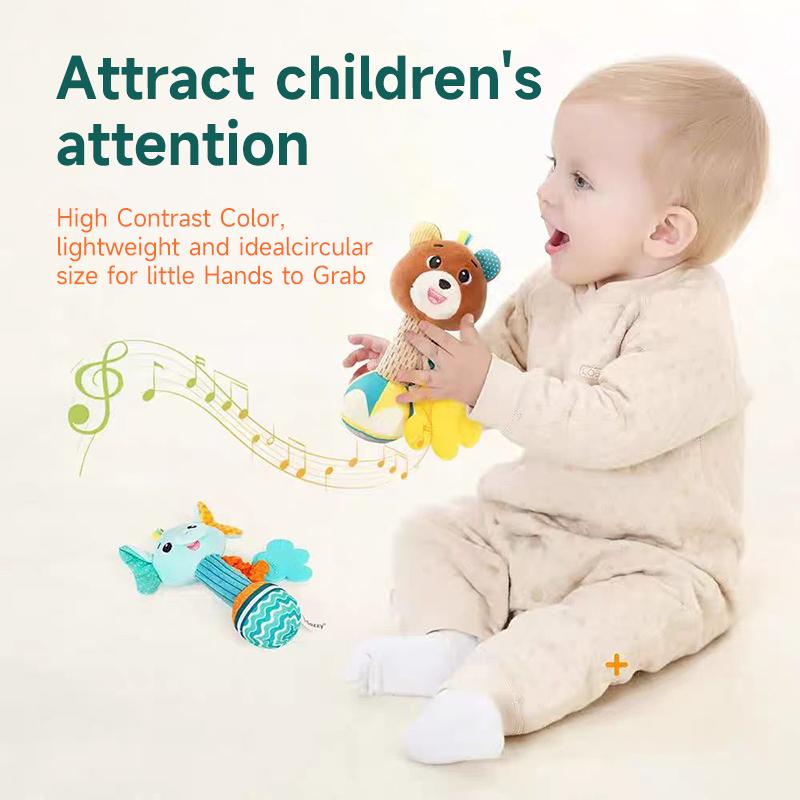 Baby Soft Rattles Newborn Toys Cute Animal Rattle Toy Infant Crib Bed Stroller Seat Toys Toddler Grab Ability Training Plush Toy