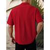 Spring Popular Men's Hollow Jacquard Short Sleeve Shirt Versatile Casual Breathable Comfortable Top