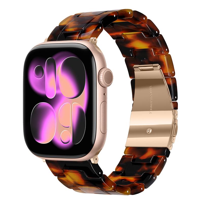 

Luxury Resin Strap for Apple Watch Ultra 3 2 49mm 11 10 42mm 46mm Link Bracelet Iwatch Series 9 7 8 6 5 SE3 45mm 41mm 40mm 44mm (S10-11 46mm)44 45mm