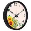 Silent Movement Flowers Wall Clock (Black Frame, 12-inch)