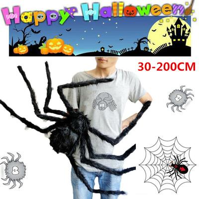 30-200 CM włochaty gigantyczny pająk dekoracja rekwizyt halloweenowy nawiedzony dom dekoracje na przyjęcie pluszowe wypchane zabawki lalki