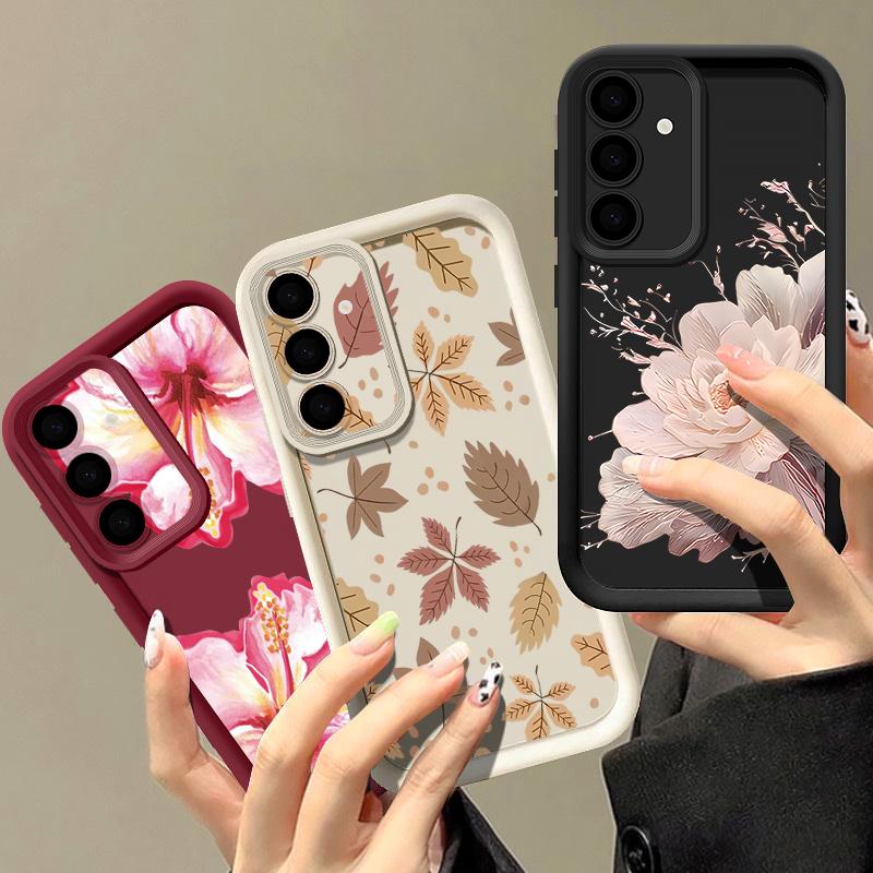 Flower Pattern Soft TPU Case For Samsung Galaxy S26 S25 S24 S23 S22 Ultra S23 FE A57 A17 A56 A55 A15 A16 A36 A37 5G Back Cover