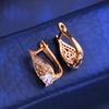 FEEYOO Clip Earrings Rose Gold Color Fashion Earring For Women Cubic Zirconia Stud Earrings Jewelry