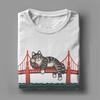 Ryan Gosling Cat San Francisco 100 Cotton T-Shirt For Man Summer  Street Style T-Shirts Crewneck Leisure Tees Casual Tops