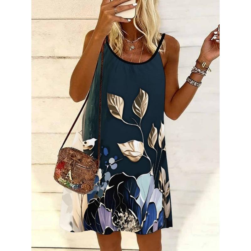 

Модное летнее платье на бретельках с 3D-печатью для женщин, морской стиль 5XL