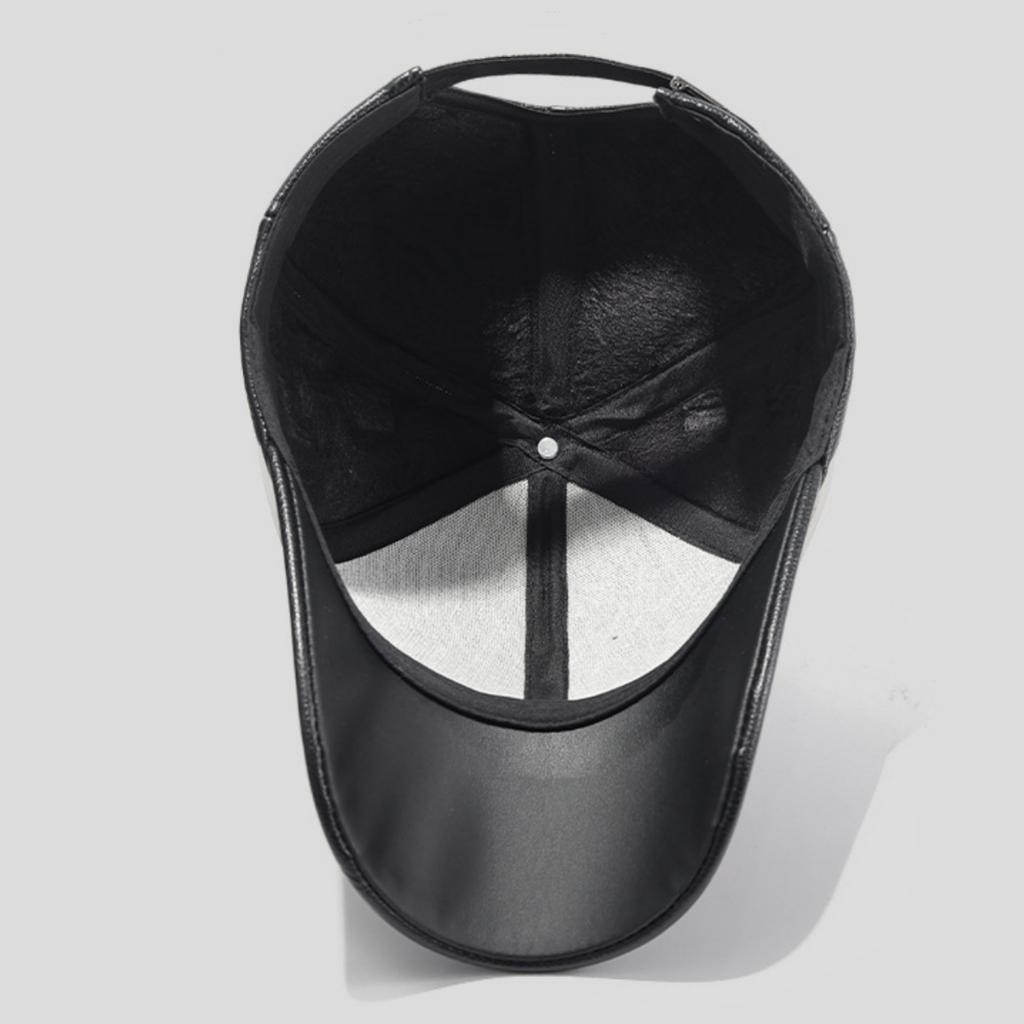 Northwood PU Leather Baseball Cap for Men Autumn Winter Outdoor Warm Baseball Hat Solid PU Faux Leather Trucker Hats