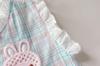 2026 Summer Girls' Stylish Plaid Two-Piece Set with Little Rabbit Lace Sleeveless Design