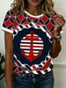 Summer Anchor Stripe 3D Print T-Shirts Women Casual Short Sleeve Round Neck T Shirt Harajuku Y2K Tees Top Female Street Clothing