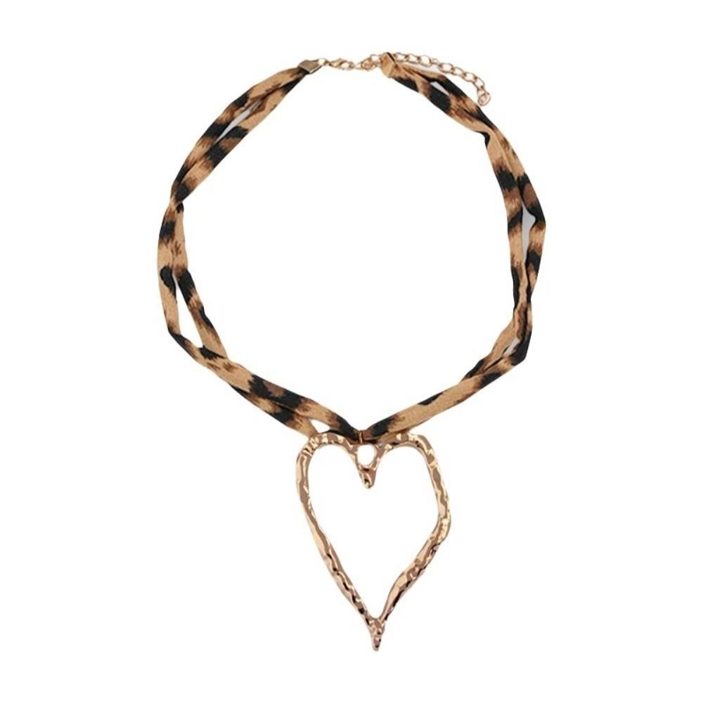 Charm Leopard Choker Bohemia Style Leopard Cloth Strip Necklace Starfish Pendant Necklace  Gift