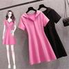 Women's Summer Hooded Dress Short Sleeve A-Line Casual Sports Dress