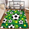 Soccer Ball and Yellow Stars Printed Green Carpet for Living Room Suitable for use as an anti-slip for living room bedroom sofas