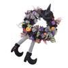 Halloween Wreath Witch Large Wicked Skeleton Legs Pendant Garland with Fake Plants for Outdoor Indoor