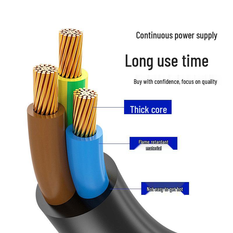 Cida Pure Copper 3-Pin Cloverleaf Power Cord 0.75mm, National Standard.
