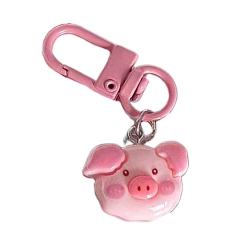 Pig Pendant Alloy Acrylic Material Long Lasting Use Animal Keychain for Bag