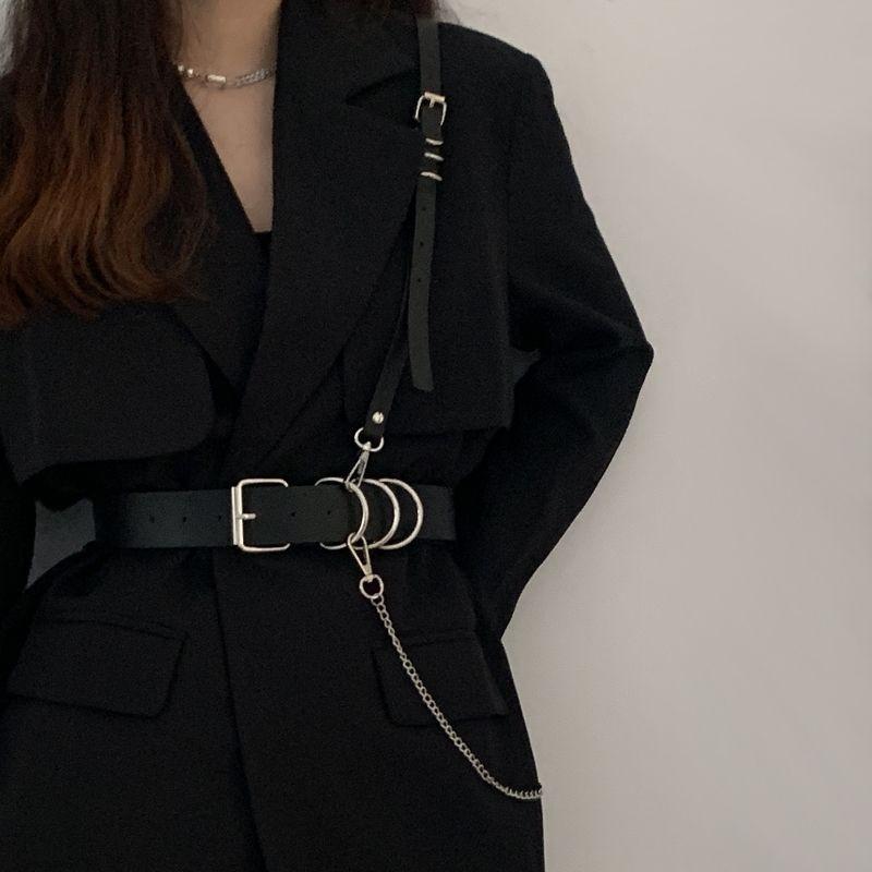 Stylish Pu Womens Belt Versatile Accessory For Dresses And Coats With Elegant Detail Chain