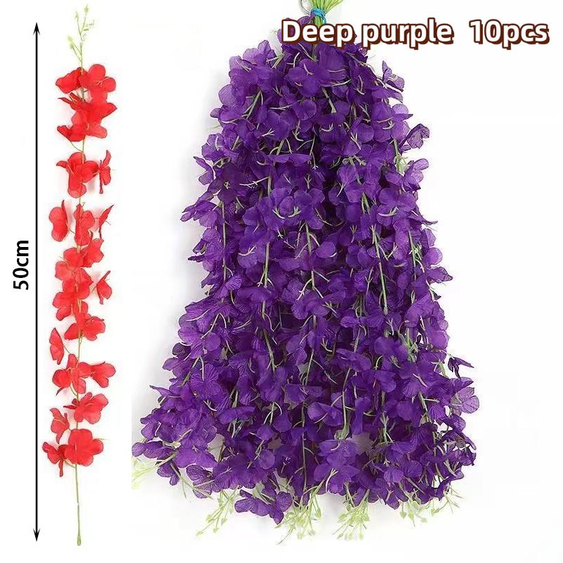12pcs Thick Wisteria Flowers Fake Wisteria Hanging Flowers Artificial Wisteria Flowers Ceiling Flower Plants Exterior Decoration