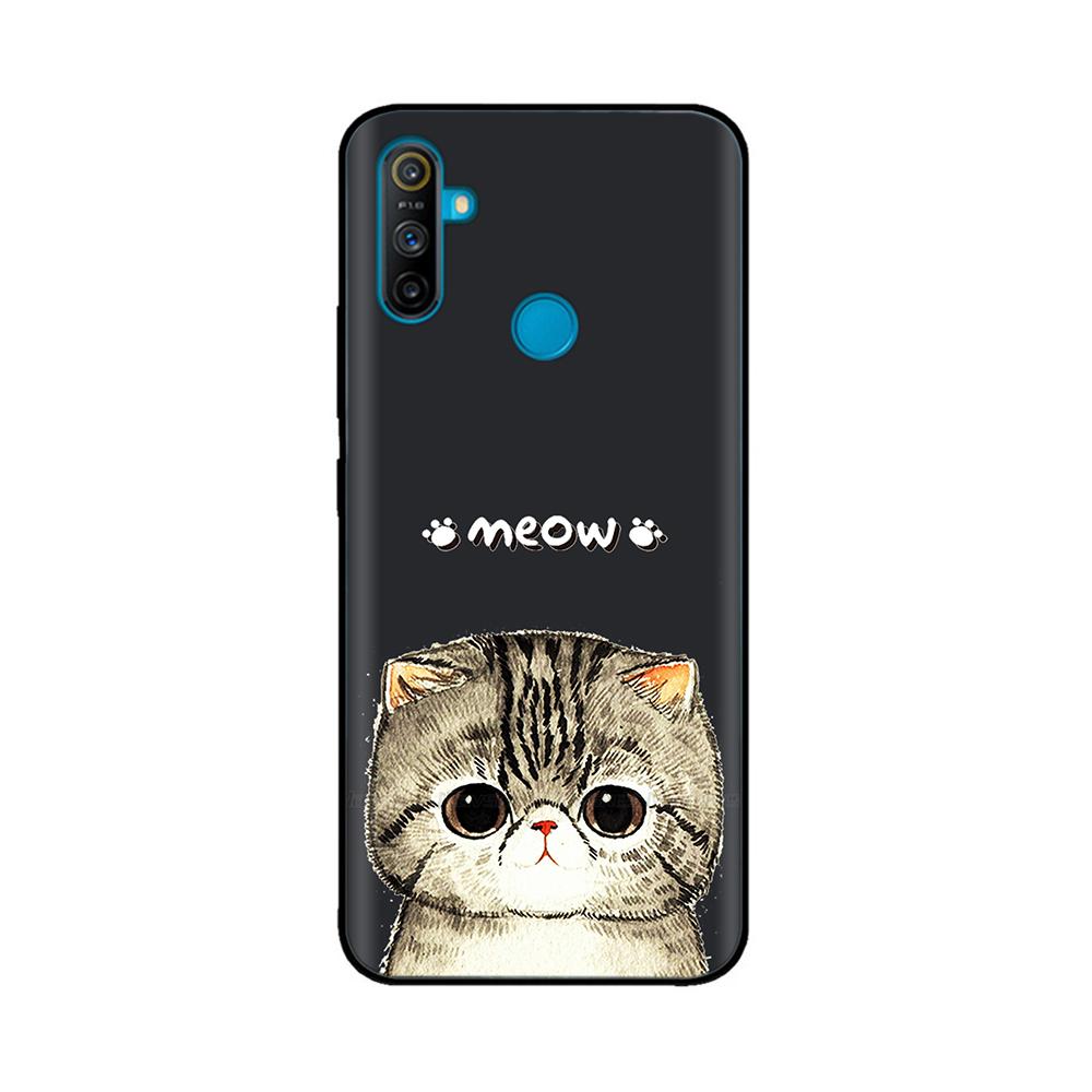 Etui do Realme C3 Miękkie Czarne Silikonowe TPU Wzór Tylna Klapka Do OPPO Realme C3 RMX2020 C 3 RealmeC3 Malowane Etui na Telefon Fundas