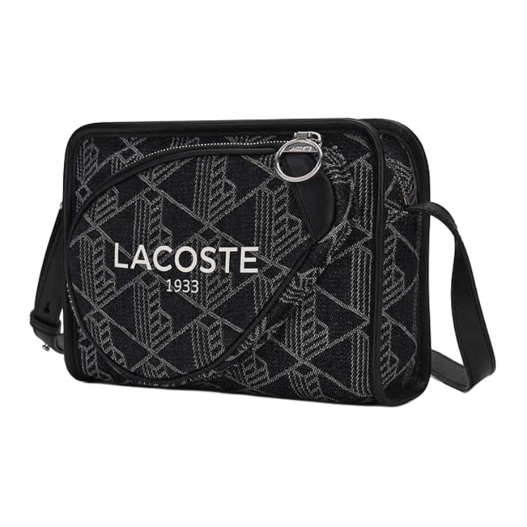 Lacoste Classic Logo Denim Shoulder Bag Women Shoulder Bag Black NF5115HK-R33