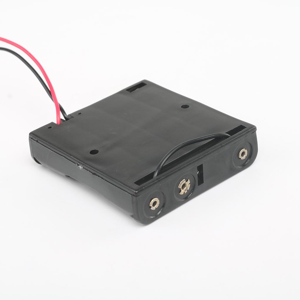 Plastic Battery Storage Case Box Holder Cells for 4x AAA Battery With Wire Leads Cable Line