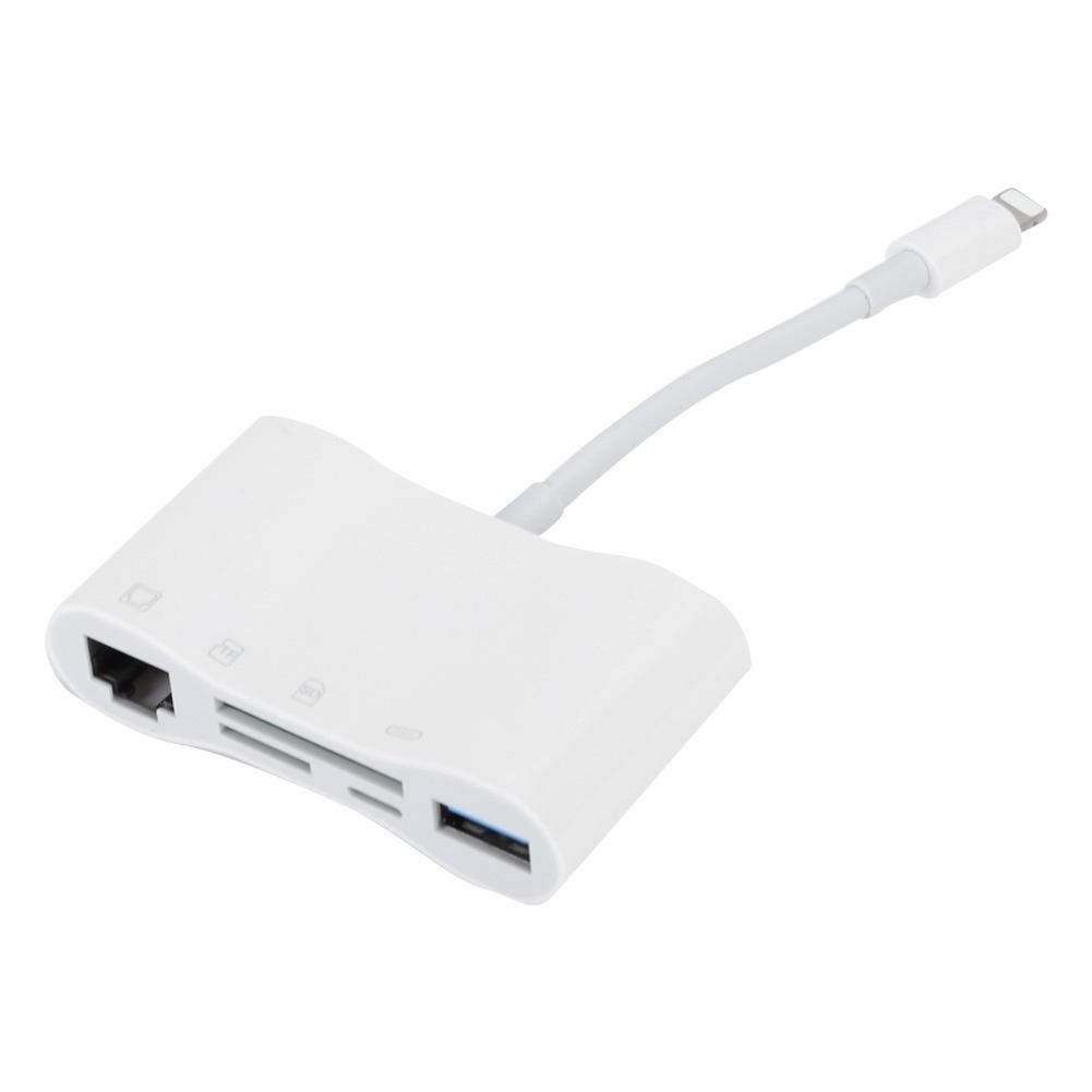 NK‑1034 5‑In‑1 Adapter for IOS to rj45 OTG Card Reader for Mobile Phone