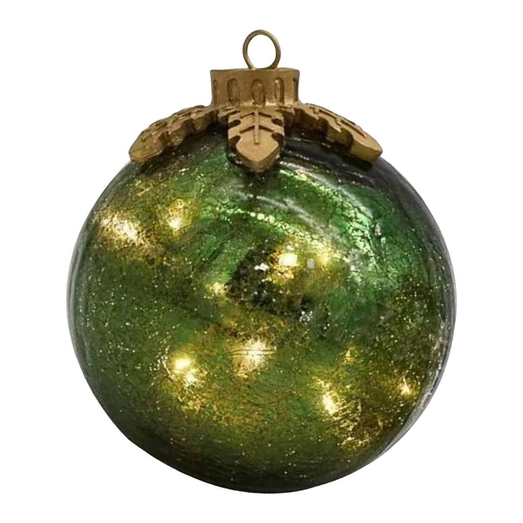 LED Light Up Glass Ball Christmas Ornament Sphere Ball Indoor Outdoor 10cm