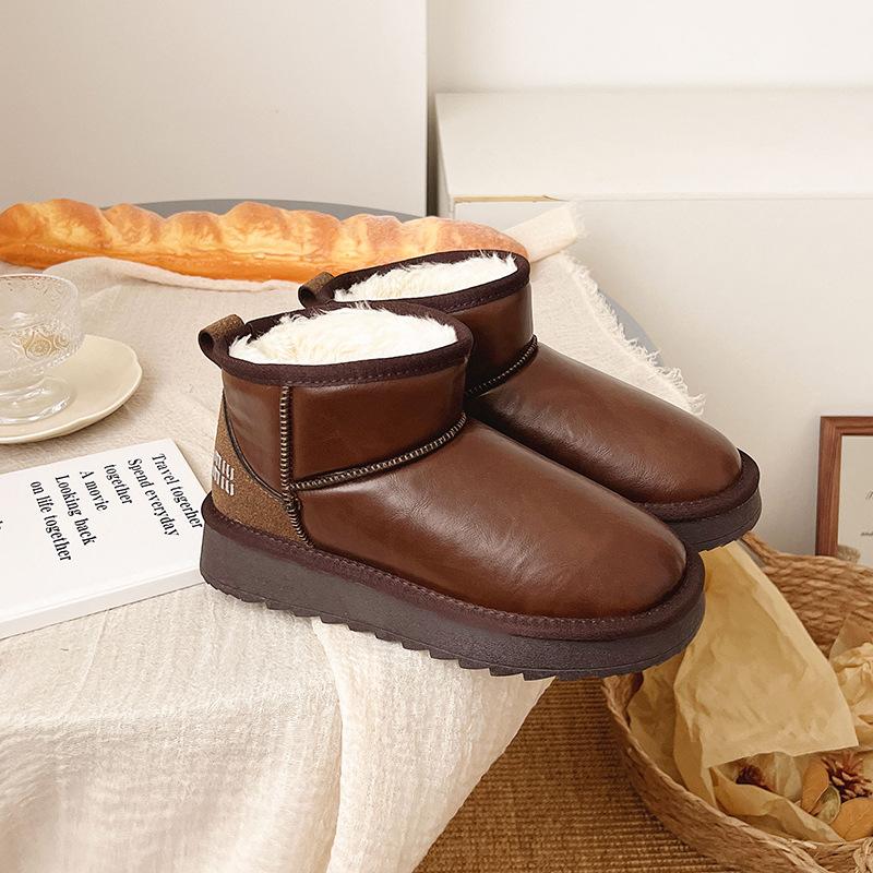 

Женские зимние ботинки 2025 новые хлопковые ботинки с набивкой и утолщенной подошвой, зимние теплые хлопковые ботинки с толстой нескользящей подошвой для женщин 37