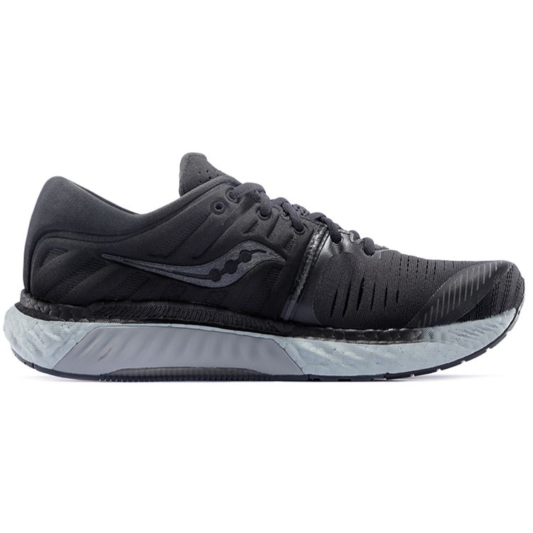 Saucony Hurricane 22 Stability Comfortable Mesh Cushioning Lightweight Slip-Resistant Support Low-Top Running Shoes Men sneaker Black Gray S20544-35