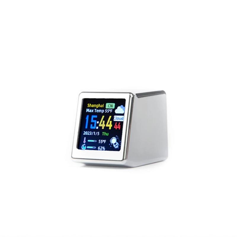 Small Portable Smart WiFi Weather Station Desktop LED LCD Digital Clock Electronic Clock Desktop Electronic Weather Station