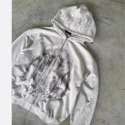 3D Gotische Esthetiek Rits Hoodie: Retro Lente-Herfst Mode Sweatshirt