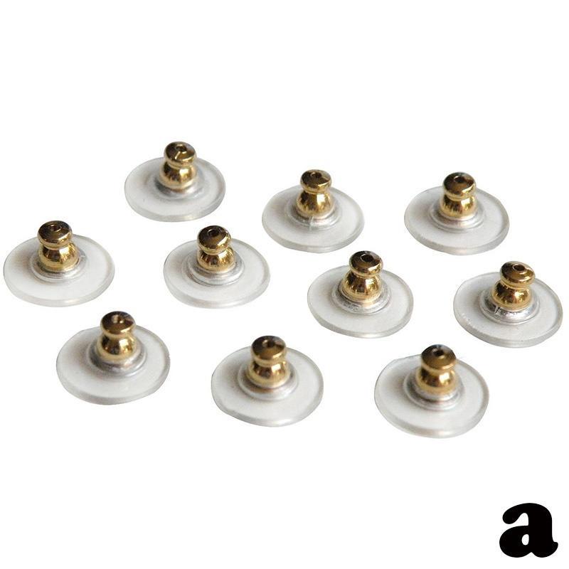 

50 шт. Серьги-клатч на спине с пластиковой накладкой золотой