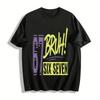 Vintage Street Style BRUH Nr. 67 Grafisches Casual Kurzarm-T-Shirt Reines Baumwoll-T-Shirt