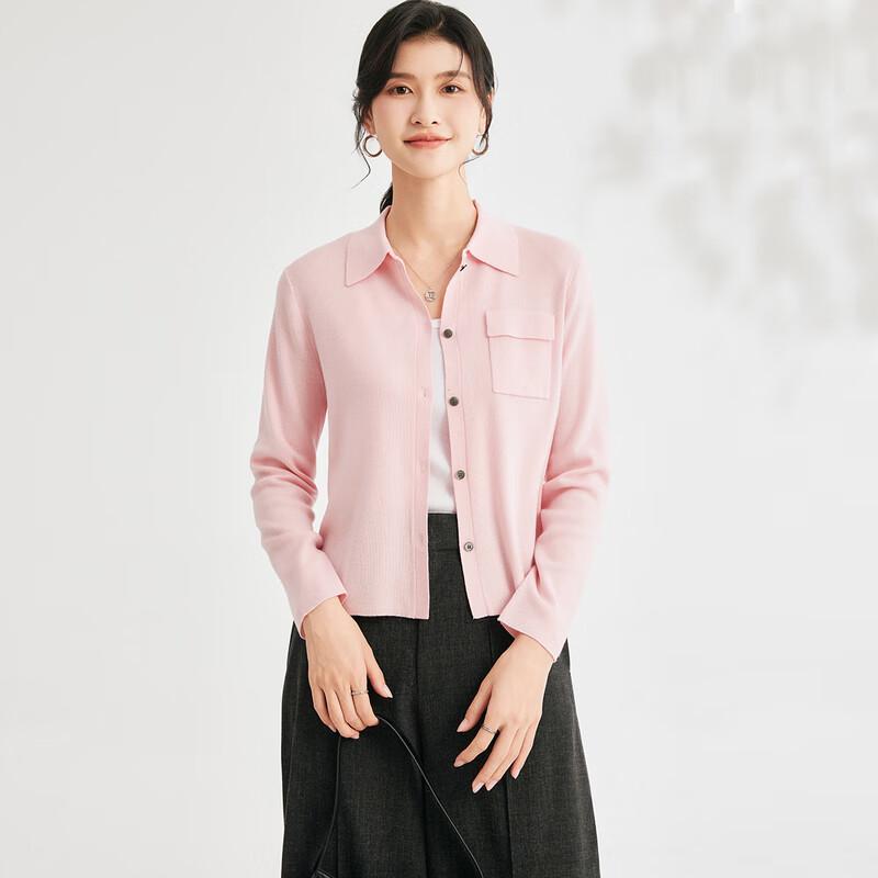 Women's Solid Color Lapel Knit Cardigan