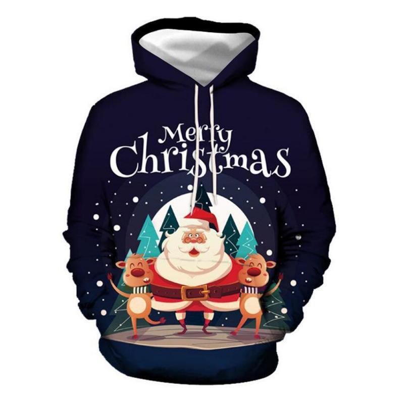 2024 New 3D Digital Printing Men's Fashion Hoodie Christmas Series Pattern Sweatshirt Men's And Women's Same Top Clothing