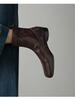 Soft leather version~ Maillard style thick heel short boots women's single boots leather boots high heels Martin boots thin boots women