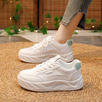 Zomer Nieuwe Koreaanse Ins Ademende Witte Schoenen Dames Holle Vrije Tijd Boardschoenen Dikke Zool Alles-Passende Plateauschoenen