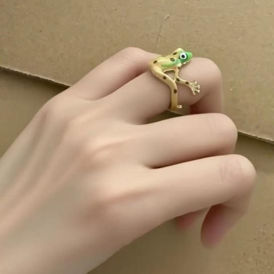 1/3Pcs Frog-Shaped Ring Set Alloy Electroplated Finger Ring Festivals Parties Dates Gatherings Accessories
