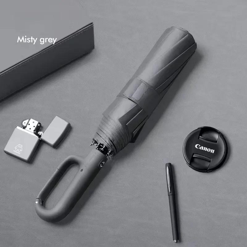 Oversized Reinforced Windproof Rainproof Dual-use UV Resistant Fully Automatic Rotating Ring Buckle Umbrella Fold Double Keel
