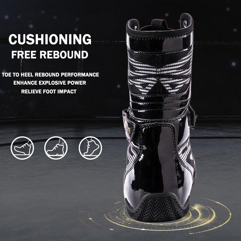 Edition Men's Boxing Boots Women High Top Hook Loop Breathable Wrestling Shoes Martial Arts Training Shoes