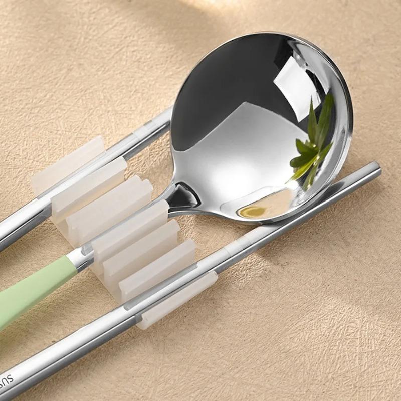 1Pcs Portable Cutlery Set Stainless Steel Cute Cartoon Animal Pattern Handle Spoon Chopstick with Box Travel Student Dinnerware Set