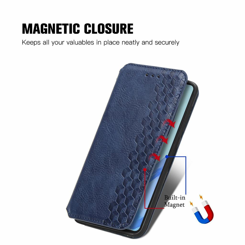 For Samsung Galaxy S24 FE PU Leather Case Rhombus Imprint Wallet Stand Phone Cover