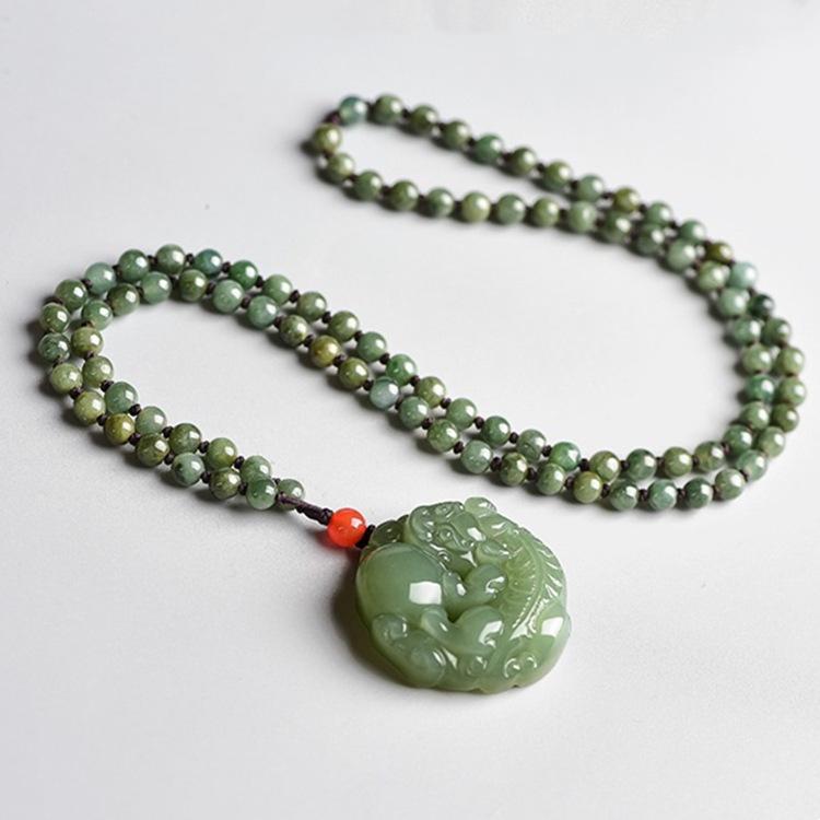 Natural Hetian Jade Pixiu Pendant, Exquisitely Carved with Ball for Men & Women