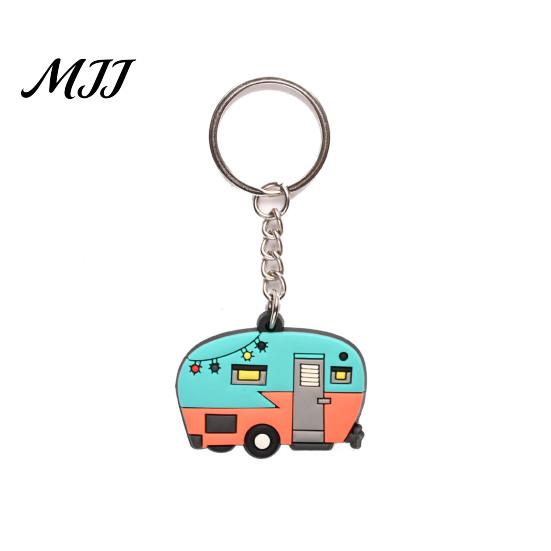Cartoon Schlüsselanhänger Wohnmobil Form Schlüsselanhänger, Kontrastfarbene Schlüsselanhänger Zubehör für Langlebige Reiseanhänger, Emailliertes Metall Retro Wohnmobil