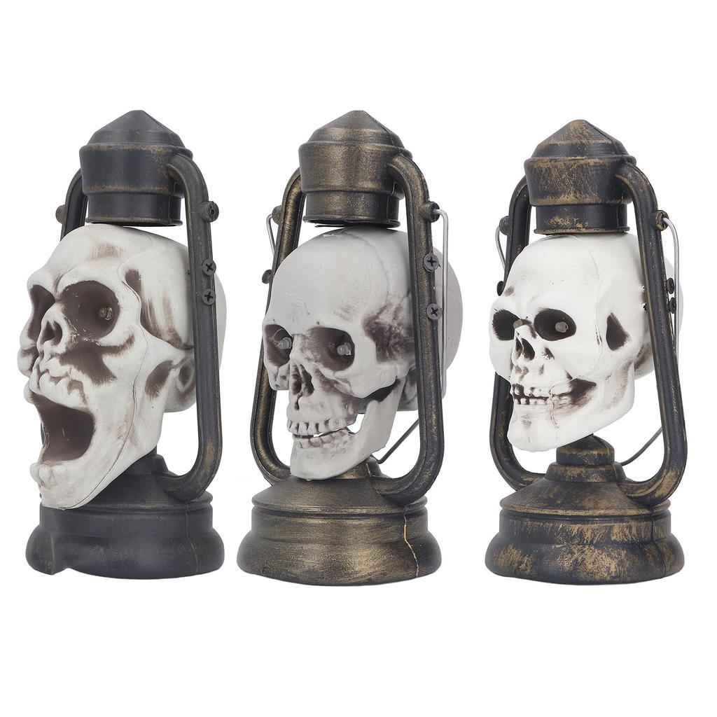 Skull Lantern Halloween Party LED Skull Lamp Hanging Light Decoration Props for Haunted House Bar