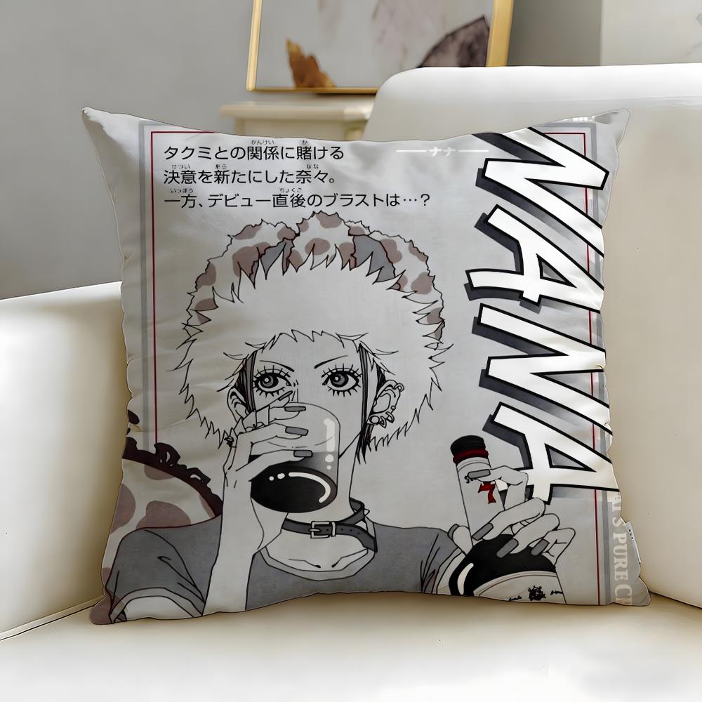 classic anime Nana Cushion Cover Soft  EasyWash Pillow Case  Versatile for Couch Bed Travel and Office